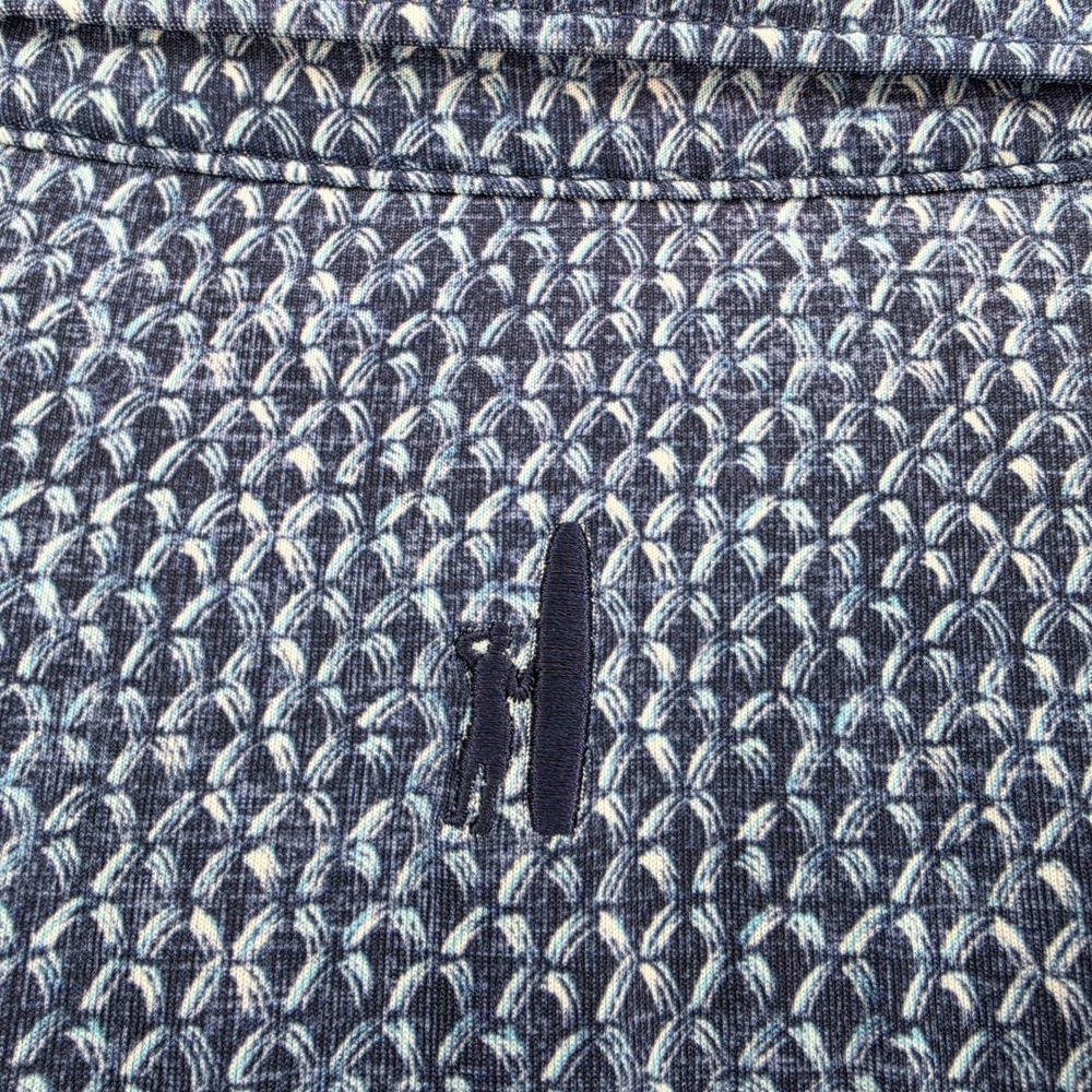 Johnnie-O Mens size Large Blue Geometric AOP Print Golf Performance Polo Shirt - Picture 9 of 16